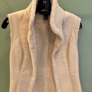 Vintage Ralph Lauren made in Italy Cream leather and Irish Shearling Vest
